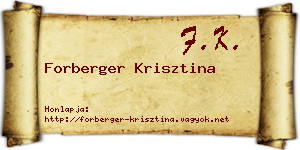 Forberger Krisztina névjegykártya